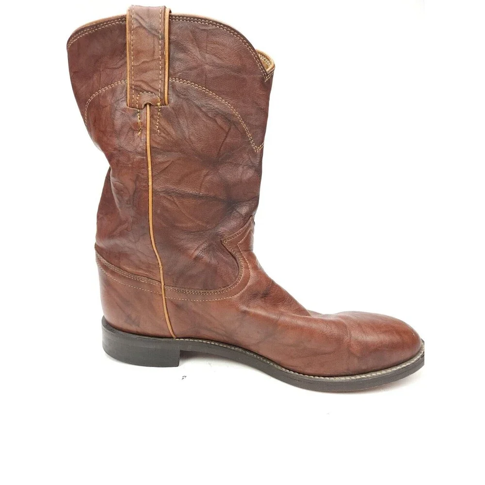 Justin Boots Brown Leather Western Cowboy Boot